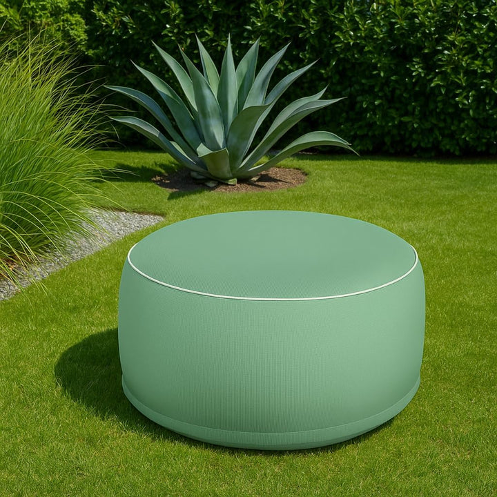 Brandsseller Outdoor Sitzhocker aufblasbar – Pouf Ø 55 x 25 cm – wasserabweisender Sitzsack für Gart