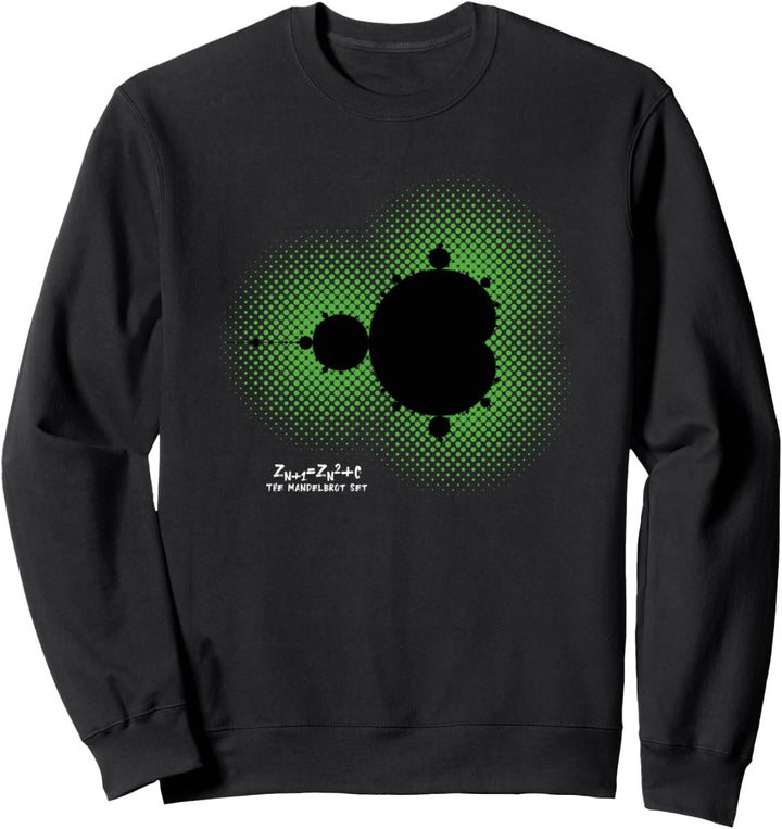 Fractal The Mandelbrot Set auf grünem Punktraster Sweatshirt