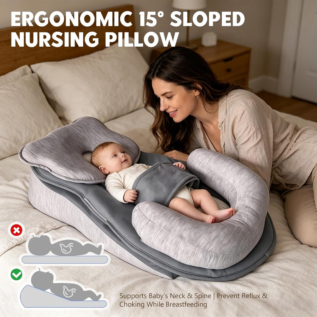 Stillkissen, Flaschenfütterung Kissen, Multifunktionales Nursing Breastfeeding Pillow, Ergonomisches