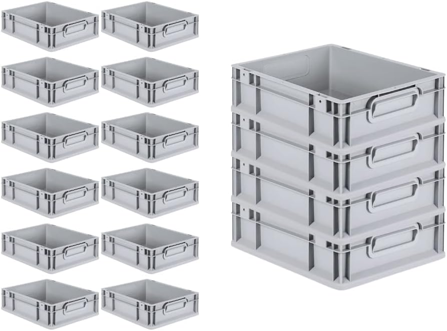 PROREGAL SuperSparSet 16x Eurobox NextGen Grip | HxBxT 12x30x40cm | 11 Liter | Griffe geschlossen |