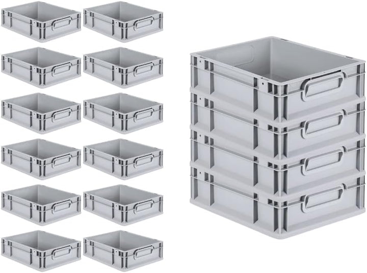 PROREGAL SuperSparSet 16x Eurobox NextGen Grip | HxBxT 12x30x40cm | 11 Liter | Griffe geschlossen |