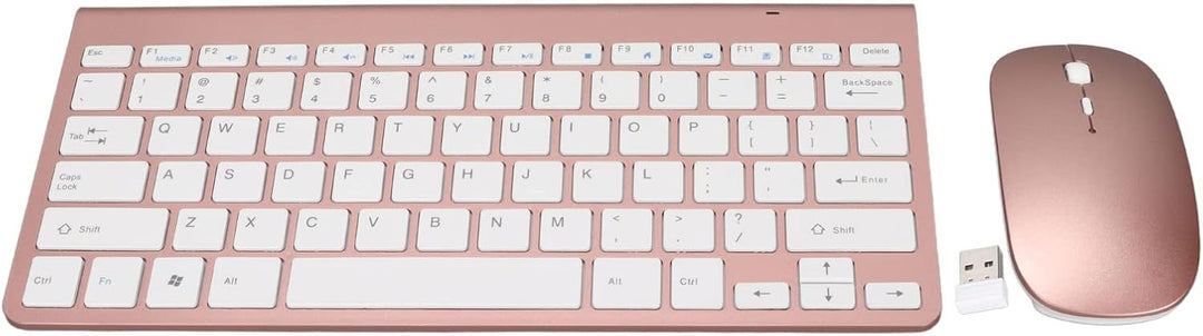 Kabellose Tastatur, Computertastatur mit UV-Beschichtung (Roségold), Roségold