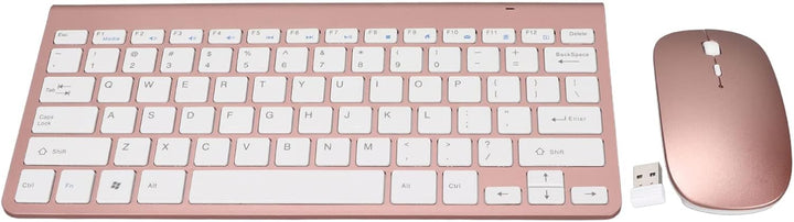 Kabellose Tastatur, Computertastatur mit UV-Beschichtung (Roségold), Roségold