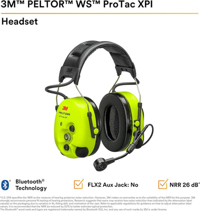 3M Gehörschutz-Headset PELTOR WS ProTac XPI, Kopfbügel, Bluetooth, gelb 7100196045 (Kapselgehörschut