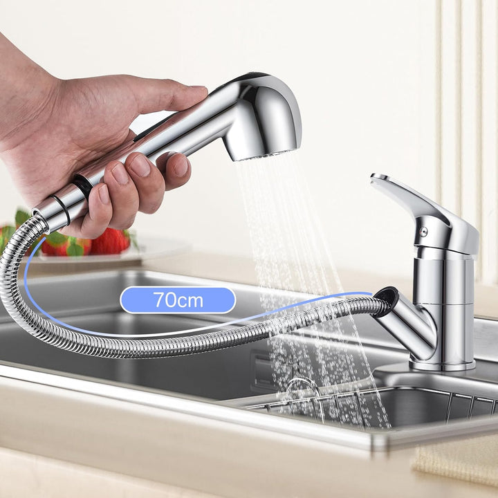 Namuoto Küchenarmatur Ausziehbar, 360° Drehbar Wasserhahn Küche, Spültischarmatur Küche mit Säulenty