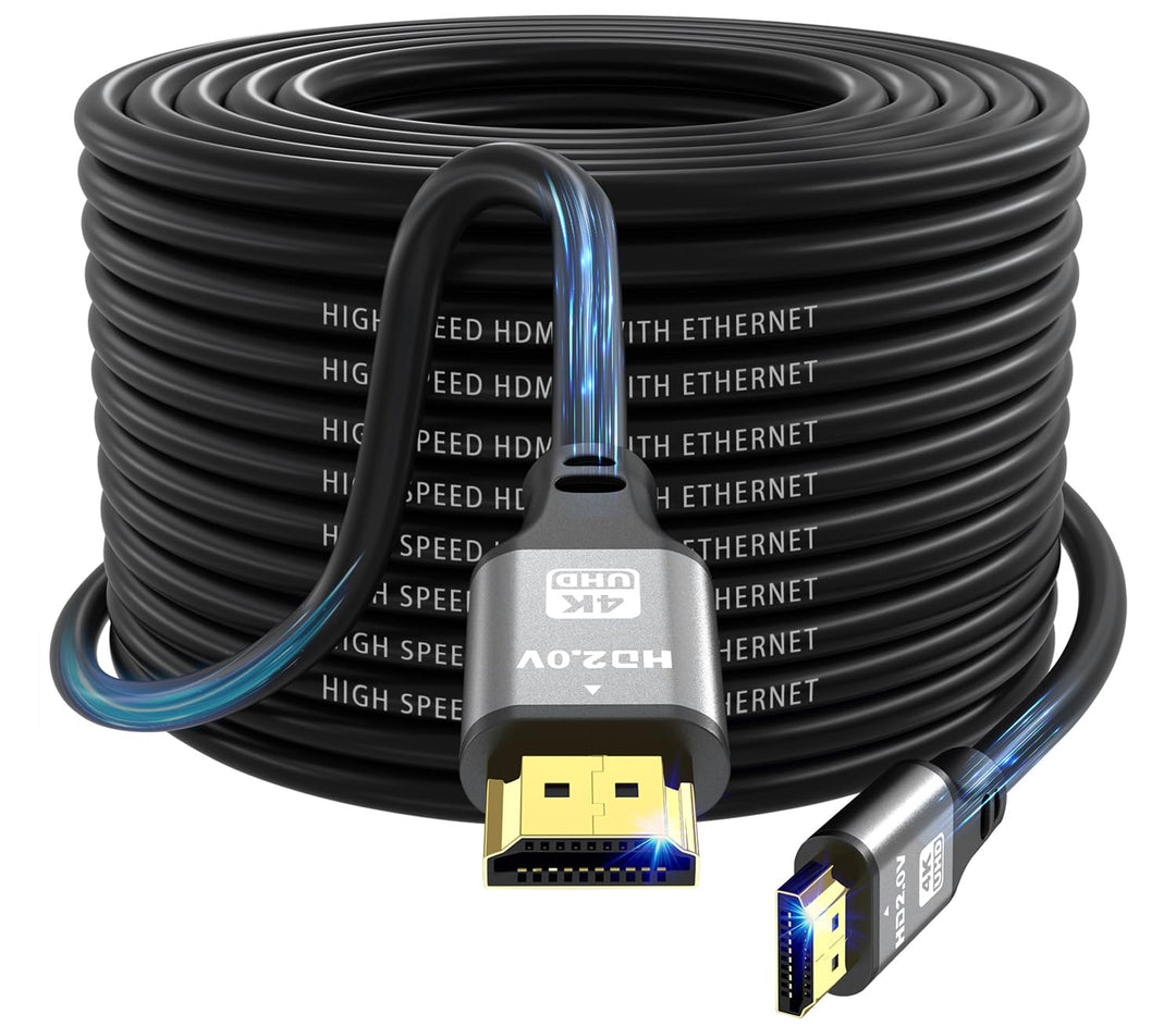4K HDMI Kabel 25m, High Speed HDMI 2.0 Kabel 4K@60Hz 18Gbps, Ultra HD, Ethernet Audio Return, Video