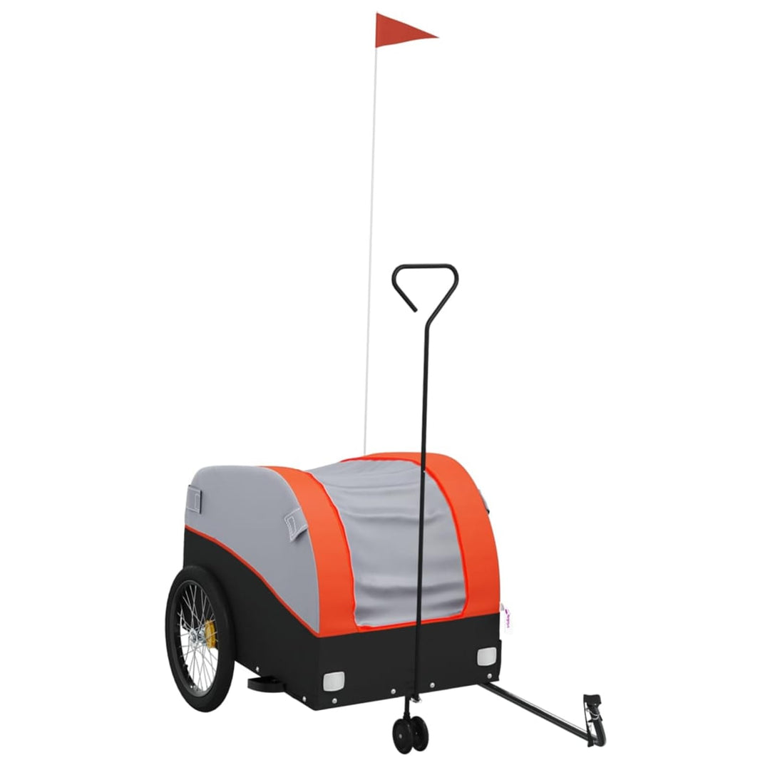 Fahrradanhänger 45kg Eisen Schwarz-Orange | Robustes Eisengestell, 45kg Tragkraft, Wetterfest, Orang
