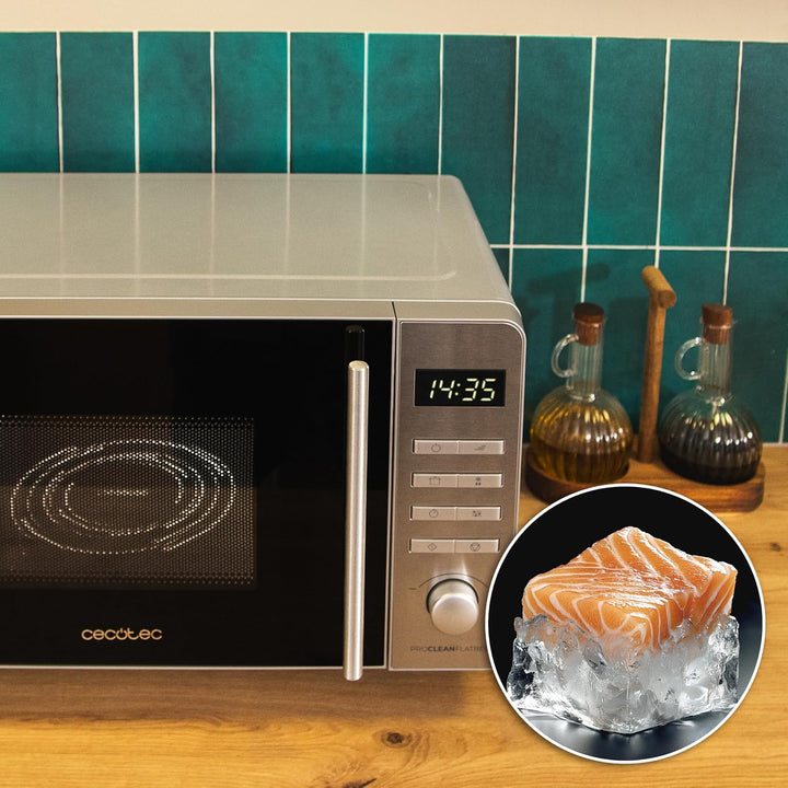 Cecotec Mikrowelle mit Grill Proclean 5010 Flatbed Edelstahl Mikrowelle 20 l, 700 W, 5 Stufen, 800 W