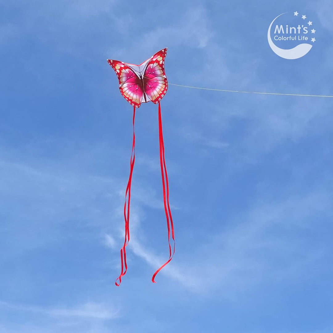 Mint's Colorful Life Schmetterling Drachen flugdrachen für Kinder und Erwachsene. Pink, Pink
