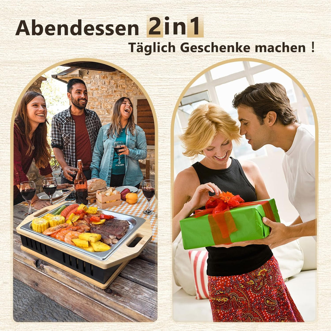 BBQ Warmhalteplatte Teelicht,Warmhalteplatte Grillgut Teelicht,Grill Warmhalteplatte,Fleischwarmhalt