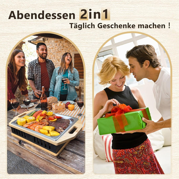 BBQ Warmhalteplatte Teelicht,Warmhalteplatte Grillgut Teelicht,Grill Warmhalteplatte,Fleischwarmhalt