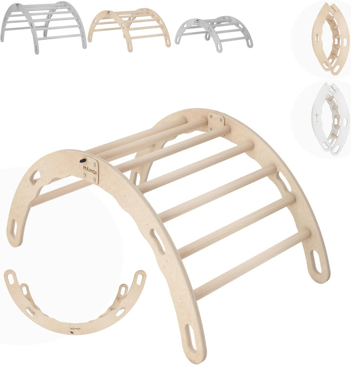 MAMOI® Kletterbogen, Kletterdreieck, Baby Klettern, Klettergerüst aus Holz, Holzbogen für Kinder, Sp