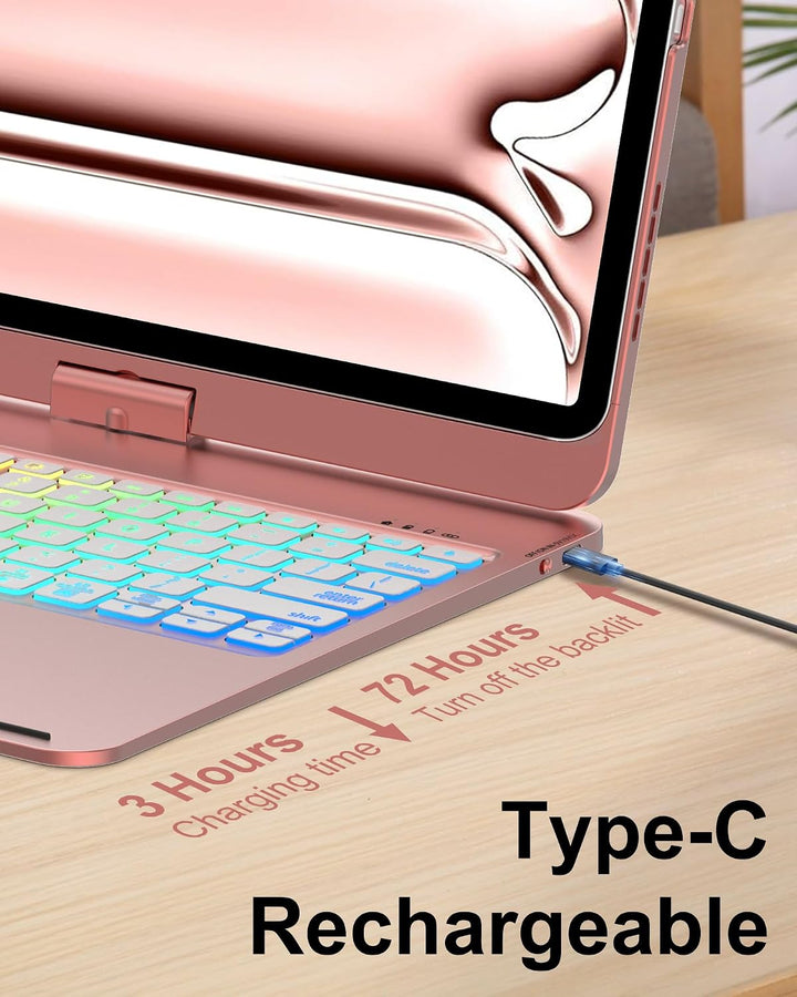 Touchpad-Tastaturhülle für iPad Pro 12.9 2021/2020/2018 [5.,4.,3. Generation], iPad Pro 12.9 Hülle m
