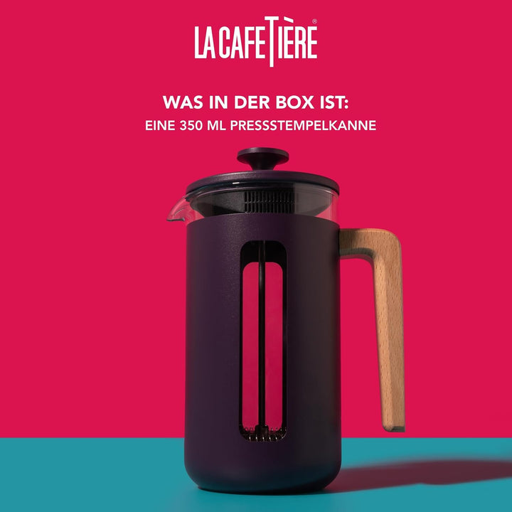 La Cafetière Pisa Kaffeebereiter für 3 Tassen, violett, langlebiger Edelstahl-Kolben, hitzebeständig