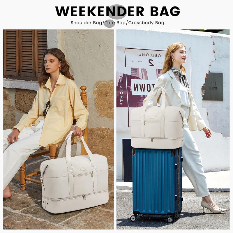 LOVEVOOK Weekender Reisetasche Damen Sporttasche Handgepäck Tasche Gross Kliniktasche Eeburt Travel