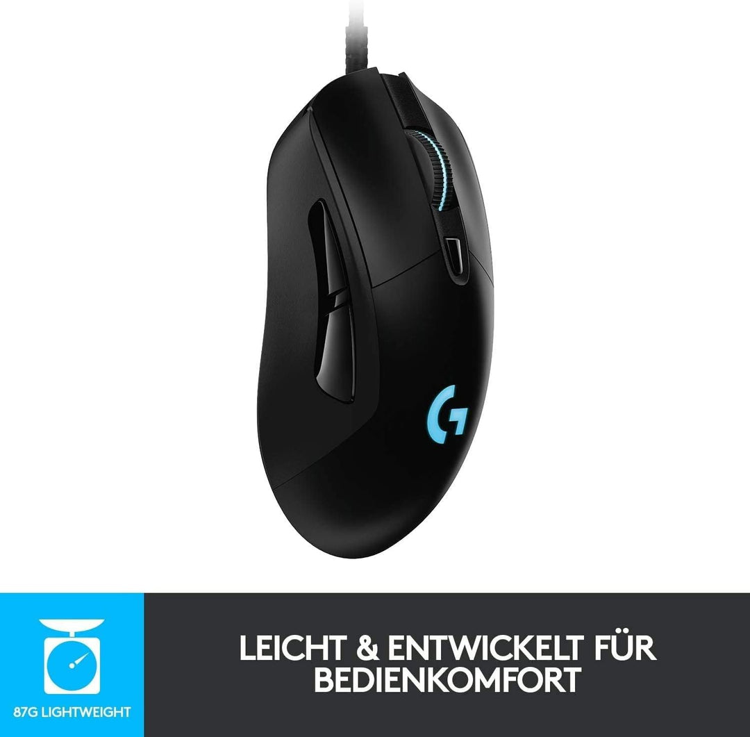 Logitech G403 HERO Gaming-Maus mit HERO 25K DPI Sensor, LIGHTSYNC RGB, geringes Gewicht von 87g und