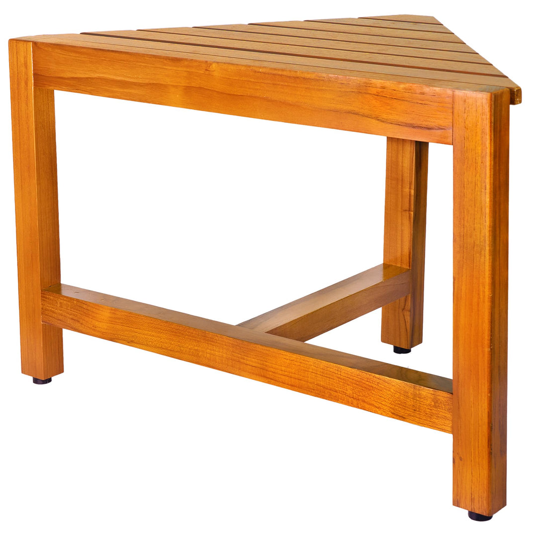 Eck-Duschhocker aus Teakholz,Duschhocker Modern aus Holz, Eck-Duschhocker fürs Badezimmer, Duschhock