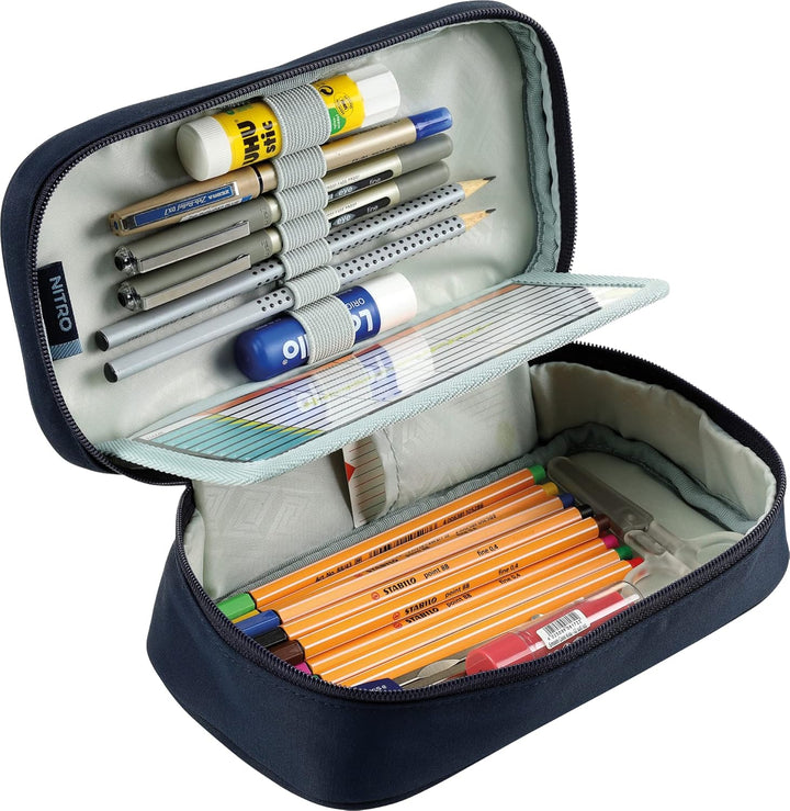 Nitro Pencil Case XL Inkl. Geo Dreieick & Stundenplan, Federmäppchen, Schlampermäppchen, Faulenzer B