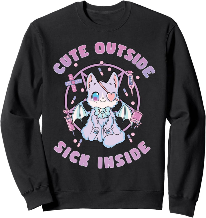 Pastel Goth Yami Kawaii Cute Sick Cat Sweatshirt