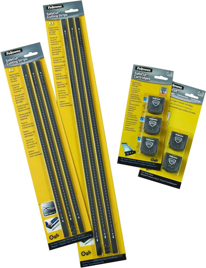 Fellowes SafeCut Schneidekassetten schwarz/transparent 3 Stück Ersatzklingen geeignet, 3 Stück Ersat