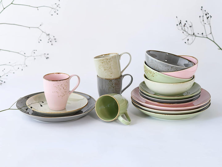 CreaTable, 20298, Serie Nature Collection VINTAGE GARDEN, Geschirrset, Kombiservice 16 teilig Mehrfa