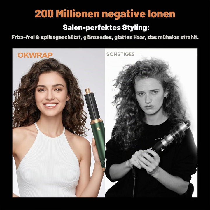 OKWRAP Haarstyler Hair Styler Set Hairstyler 5 in 1, Multistyler Haare Mit Föhn mit Lockenstab Autom