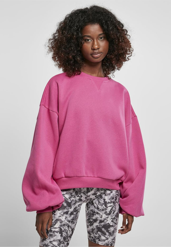 Urban Classics Damen Sweatshirt mit weiten Ärmeln, Oversized Frauen Pullover, Ladies Oversized Trian