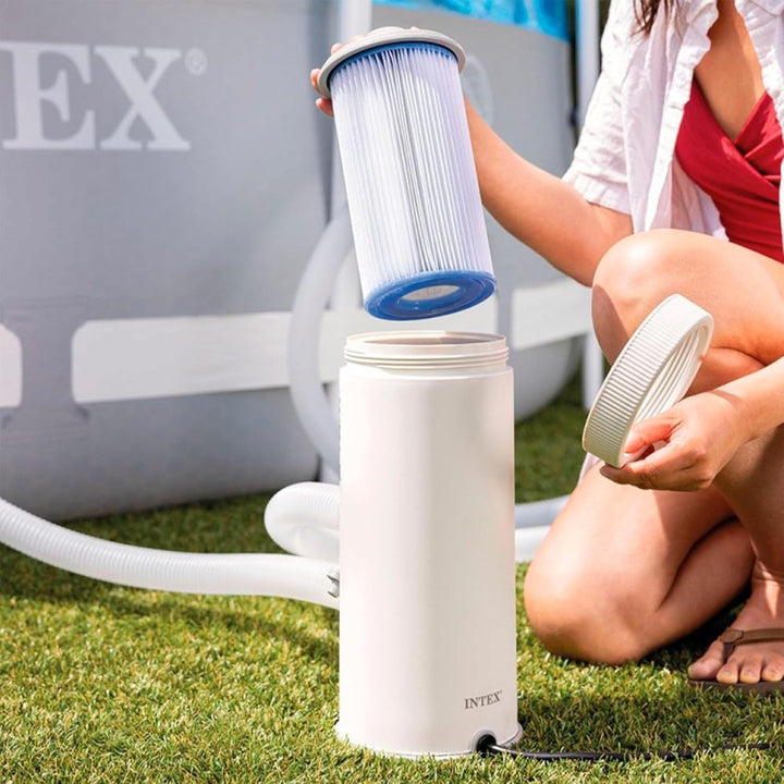 Intex Krystal Clear Cartridge Filter Pump - Pool Kartuschenfilteranlage - 900 L/H 3.406 l/h / 90 W,