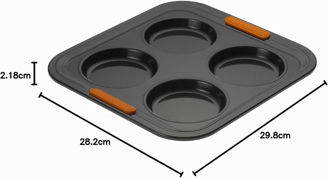 Le Creuset Antihaft Backform für Yorkshire-Pudding, Für 4 Stück (Ø 10 cm), Sauerteigbeständig, Aus K