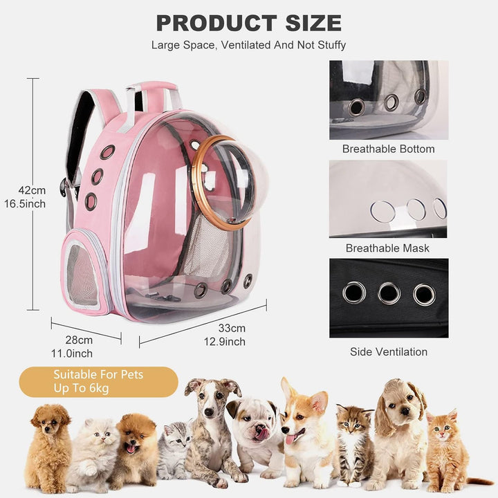 PETCUTE Haustier Rucksack Raumkapsel,Atmungsaktive Wärme Proof,Katzen Rucksack Träger mit Sicherheit