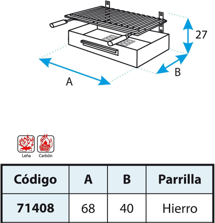Imex El Zorro 71408 Grillschublade mit Eisenrost Eisen 5000.0000 Schwarz, Eisen