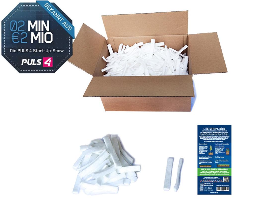 Lite-Soil Wasserspeicher für Pflanzen LITE-Strips Bio5 100% abbaubar/biologisch kompostierbar (10 L)