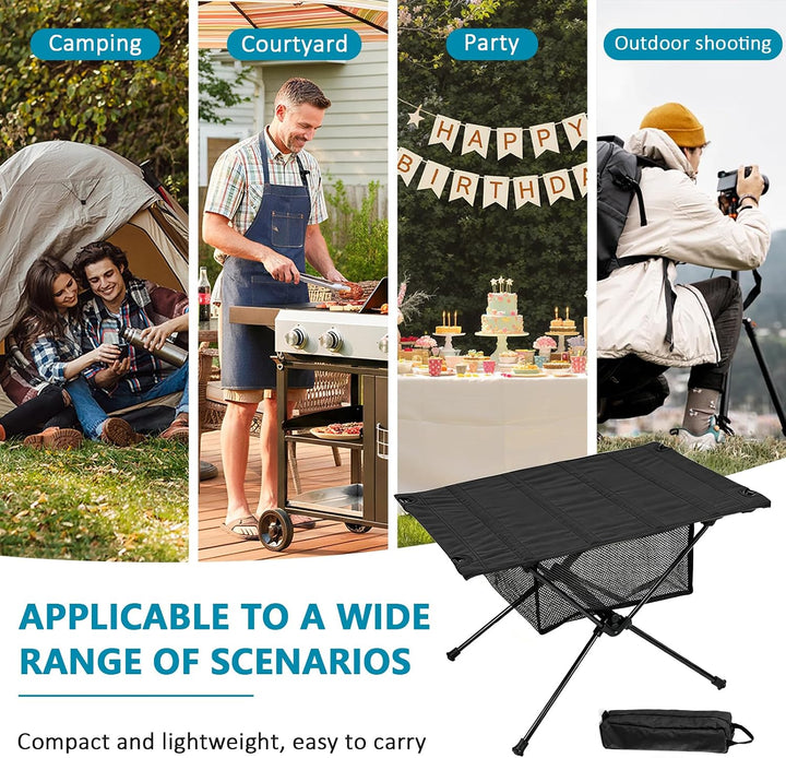 Campingtisch Faltbar, Aluminium Klapptisch Camping Tisch mit Tragetasche, Ultraleicht Tragbar Pickni