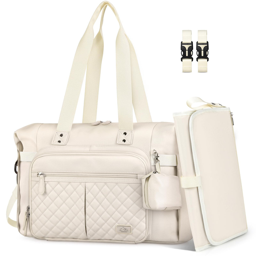 RAINSMORE Baby Wickeltasche Gross mit Schnullertasche und Wickelunterlage Multifunktions Babytasche