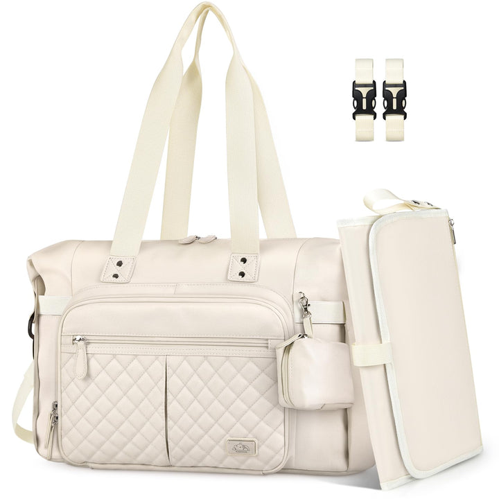 RAINSMORE Baby Wickeltasche Gross mit Schnullertasche und Wickelunterlage Multifunktions Babytasche