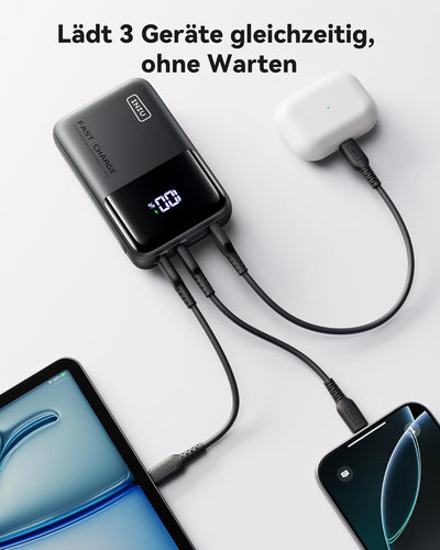 INIU Power Bank, 100W 25000mAh Powerbank Klein Aber Stark Phone & Laptop Externe Handyakkus USB C In