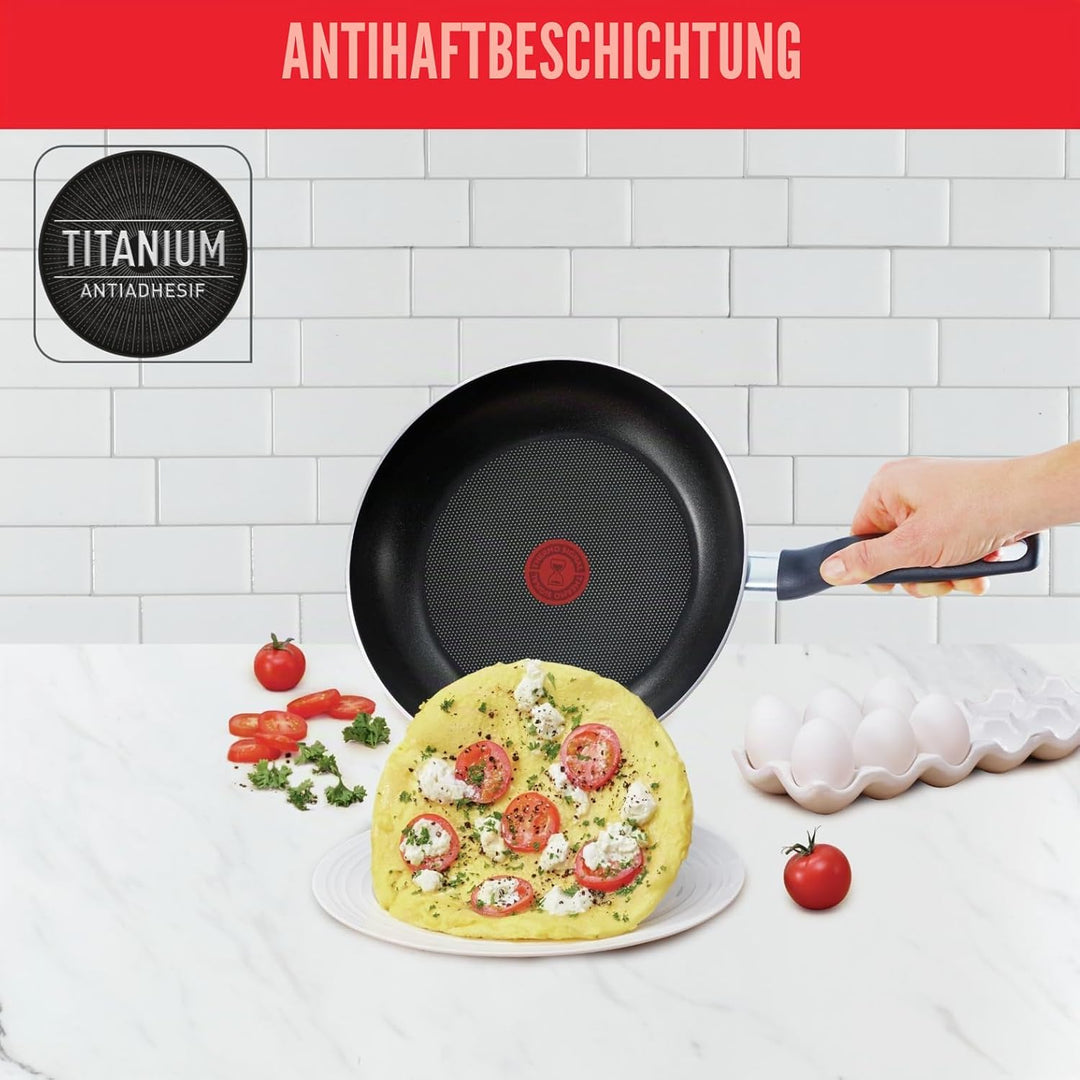 Tefal Super Cook B459S984 Kochgeschirr, 9-teilig, Pfanne 24 cm + Wok 28 cm + Kochtöpfe 22/24 cm + Ko