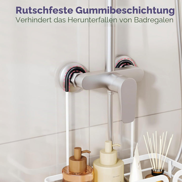 SWTYMIKI Duschablage zum Hängen Duschregal Hängend - Duschregal zum Hängen mit Seifenhalter, 11 Hake