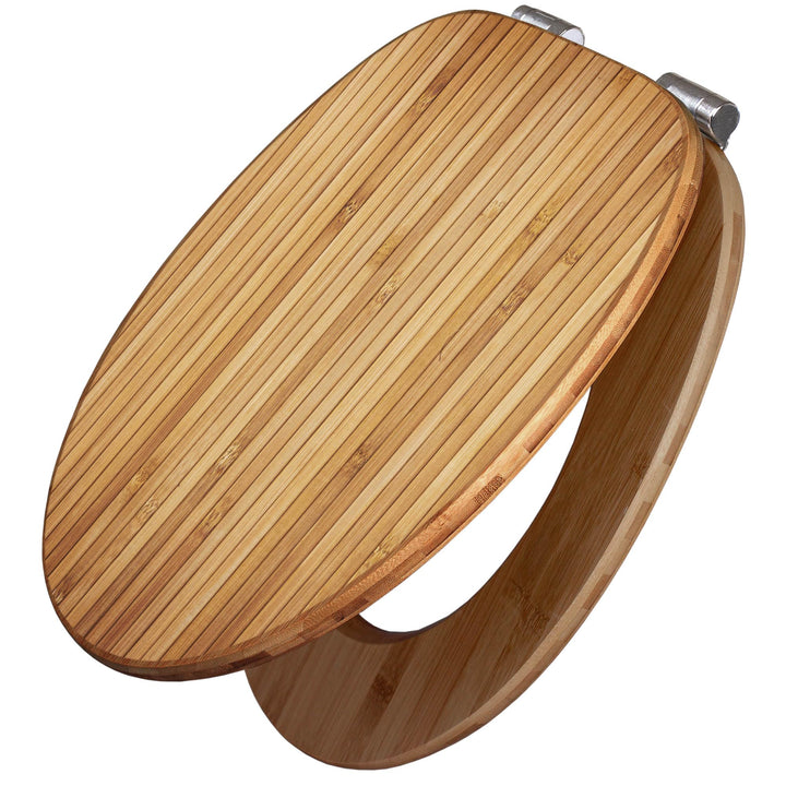 banjado Design WC Sitz Bambus Absenkautomatik 45,8x37,5cm - Toilettendeckel mit Absenkautomatik Holz
