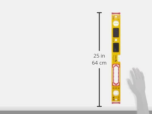 STABILA Wasserwaage Type 196-2 LED, 61 cm, extrasteifes Alu-Profil, 1 LED-Horizontal-/1 LED-Vertikal