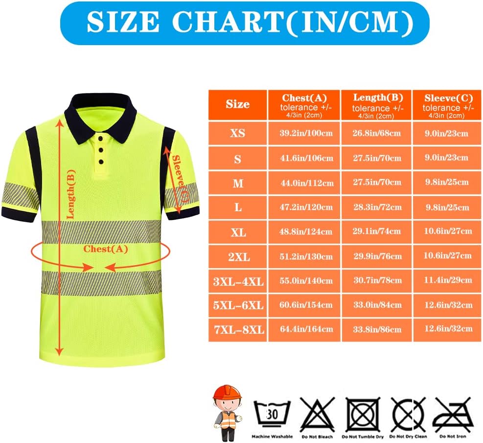 Warnschutz Polo Marinekragen Sicherheits Arbeitskleidung Warnschutz t Shirt Herren S Gelb-new-de70,