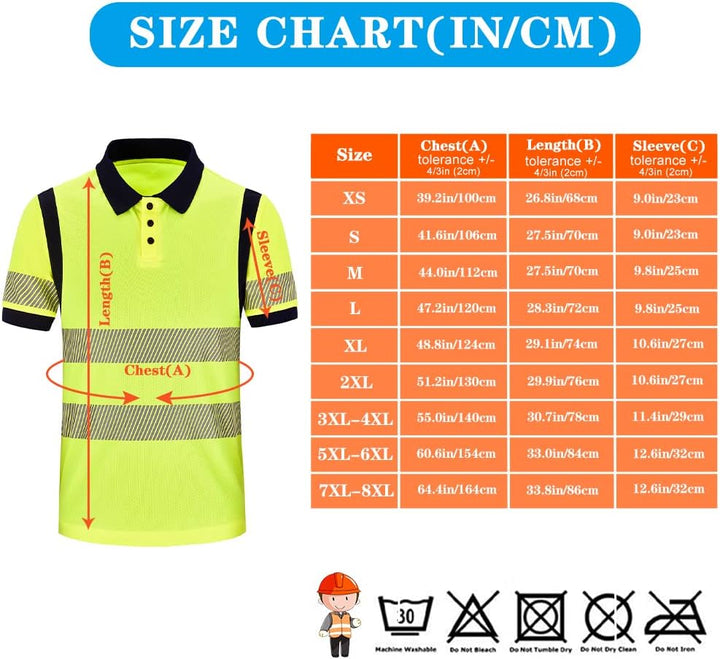 Warnschutz Polo Marinekragen Sicherheits Arbeitskleidung Warnschutz t Shirt Herren S Gelb-new-de70,