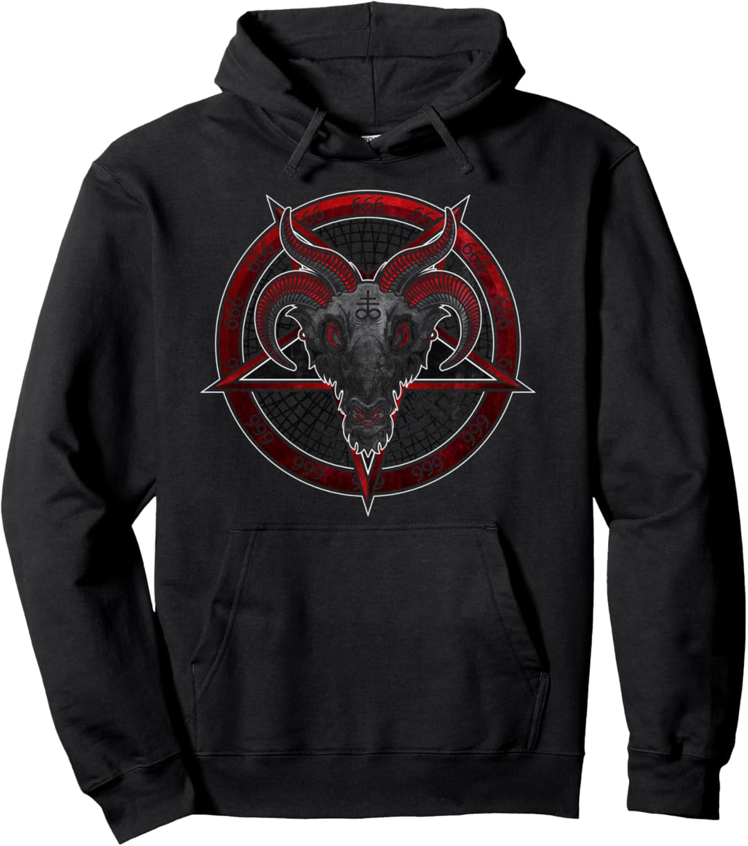 Baphomet Devil Satanist Goat Satanic Dark Art Evil Pentagramm Pullover Hoodie