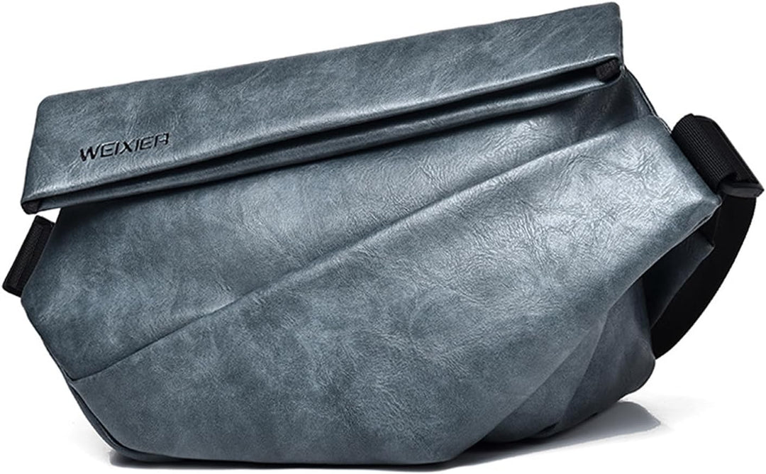 FANDARE Herren Brusttasche Umhängetasche PU Leder Sling Bag Wanderrucksäcke Männer Schultertasche Cr