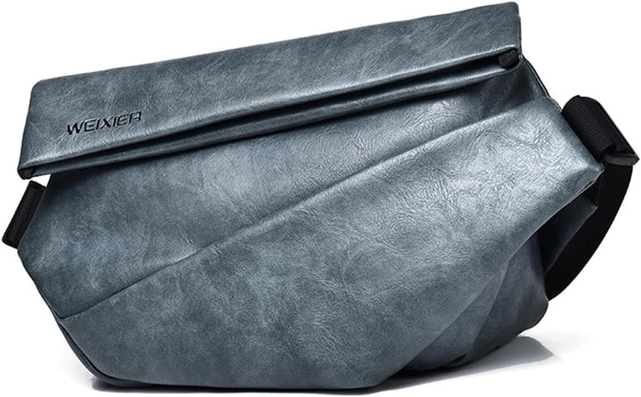 FANDARE Herren Brusttasche Umhängetasche PU Leder Sling Bag Wanderrucksäcke Männer Schultertasche Cr