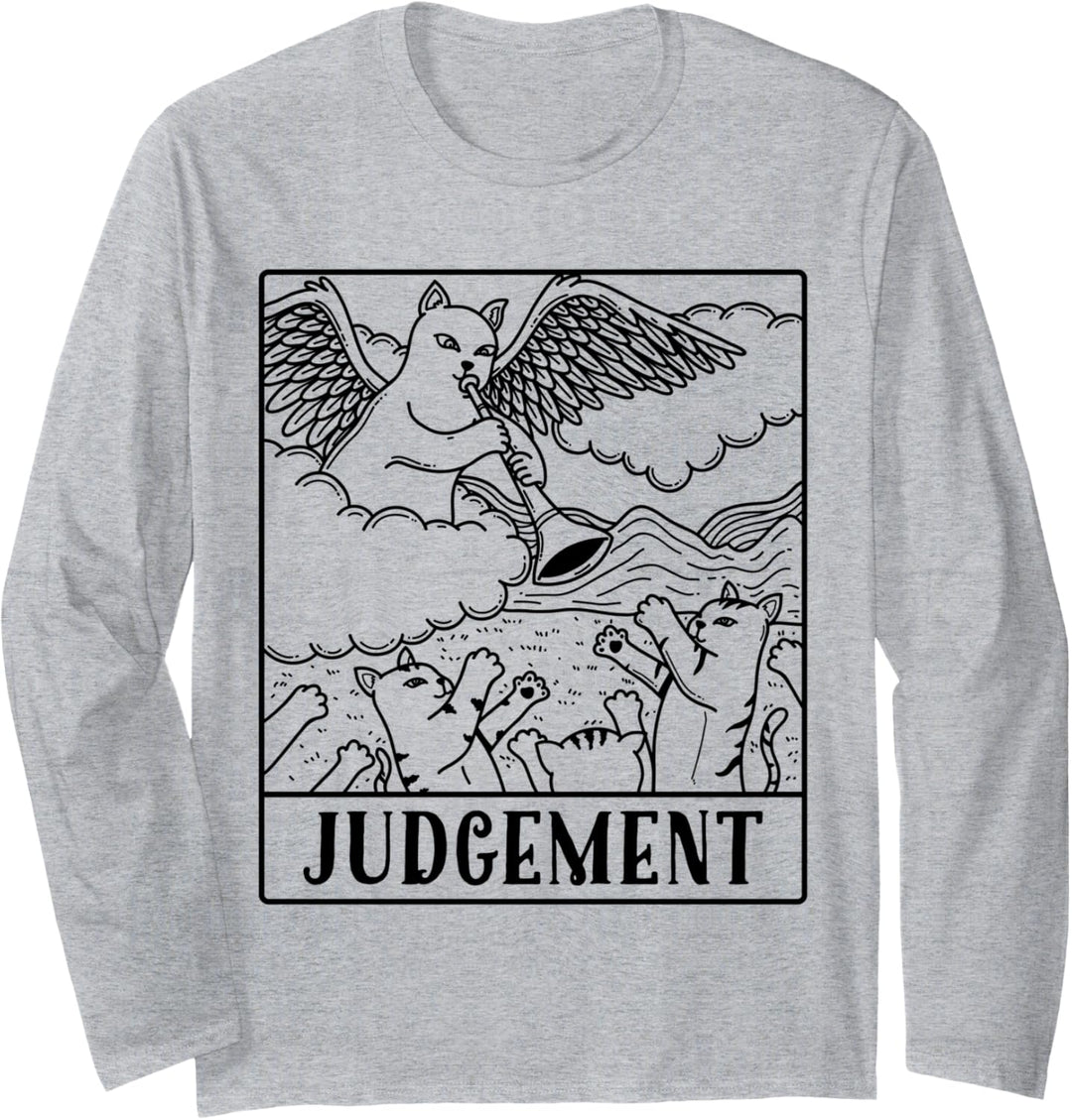 Funny Cats Judgement Tarot Card Men Women Langarmshirt