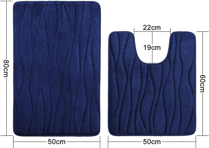 Homaxy Badematten Set 2 teilig Memory Foam Badezimmerteppich WC Vorleger mit Ausschnitt Set Saugfähi