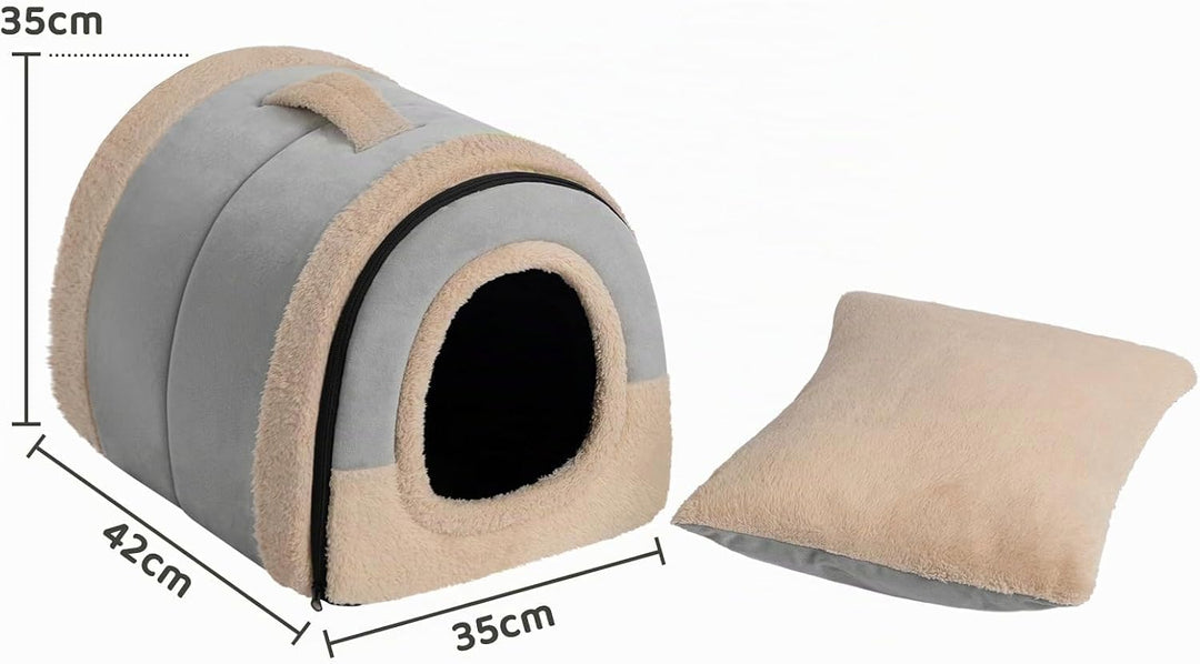 Hollypet Katzenbett Kleines Hundebett, 2-in-1 Faltbare Haustierbett für Katzen &amp; Kleine Hunde, Warme