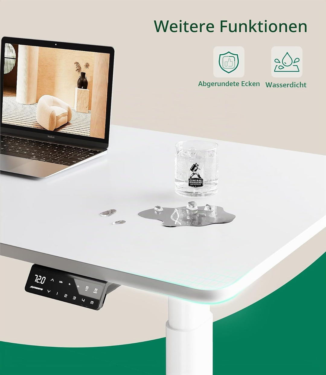 MAIDeSITe Tischplatte 140x70 cm Schreibtischplatte 25 mm stark - DIY Stabile Bürotischplatte – Perfe