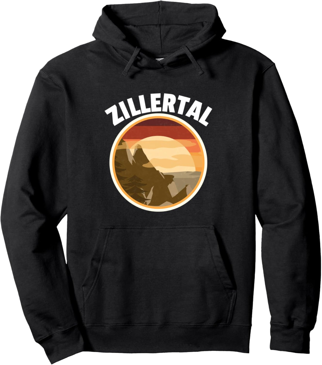 Zillertal Retro Berge Wald Wandern Urlaub Zillertal Pullover Hoodie